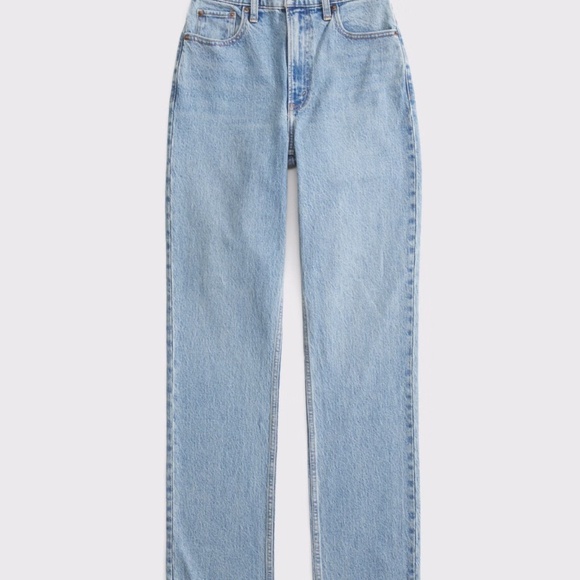 Abercrombie & Fitch '90s Straight Ultra High Rise Jeans Curve Love- Distressed - Picture 1 of 7